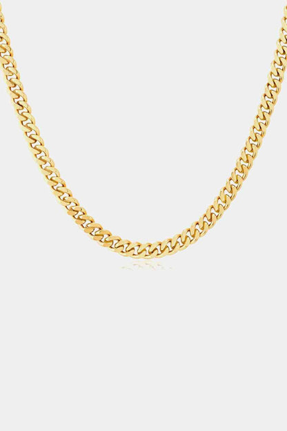 18K Gold Plated Curb Chain Necklace