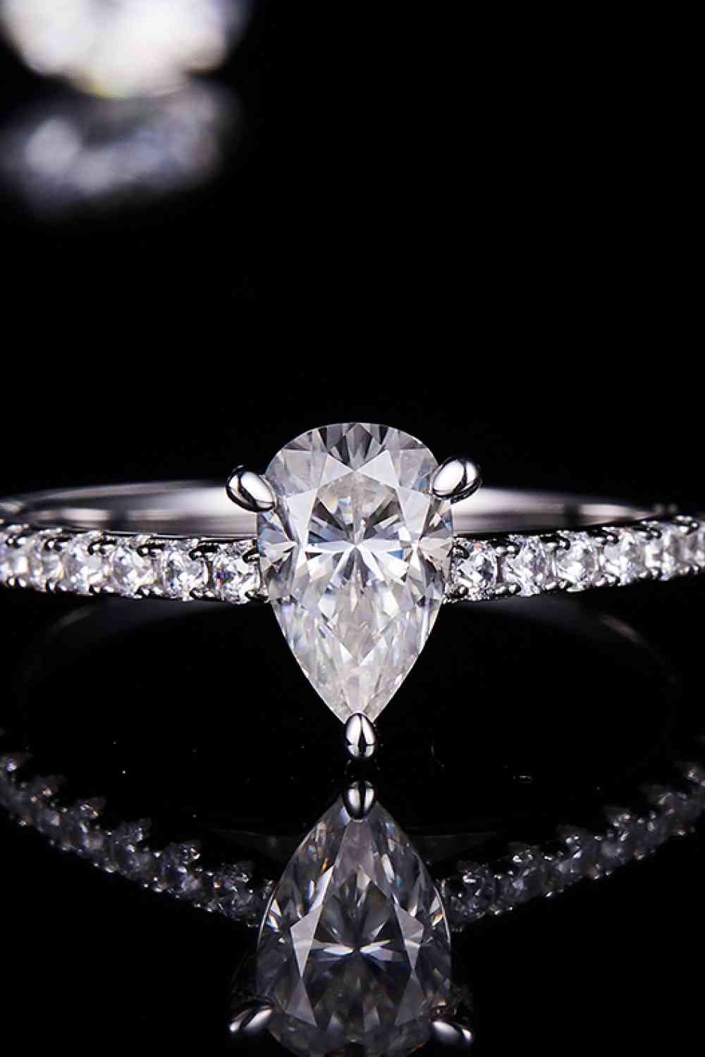 1 Carat Moissanite 925 Sterling Silver Side Stone Ring