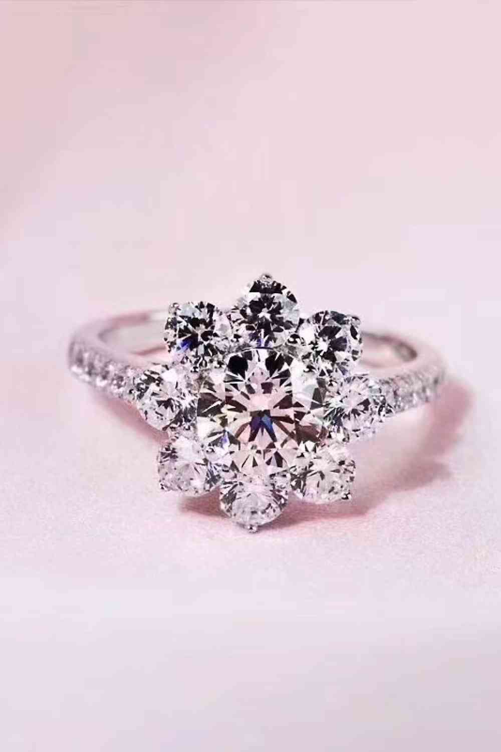 1 Carat Moissanite Flower Ring