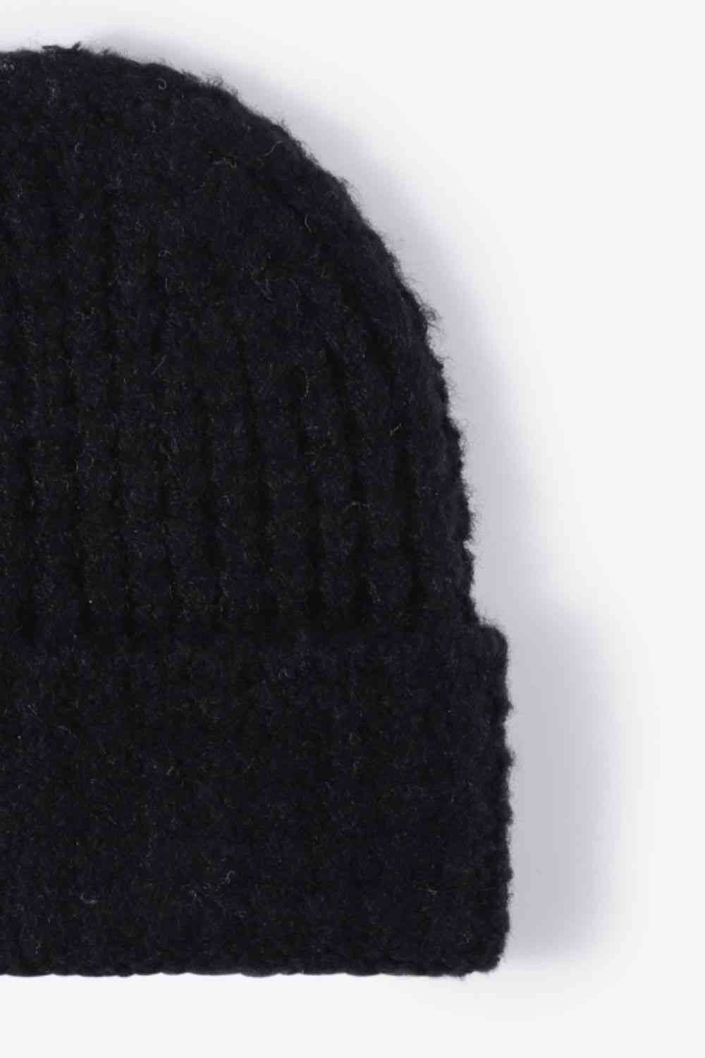 Waffle-Knit Cuff Beanie