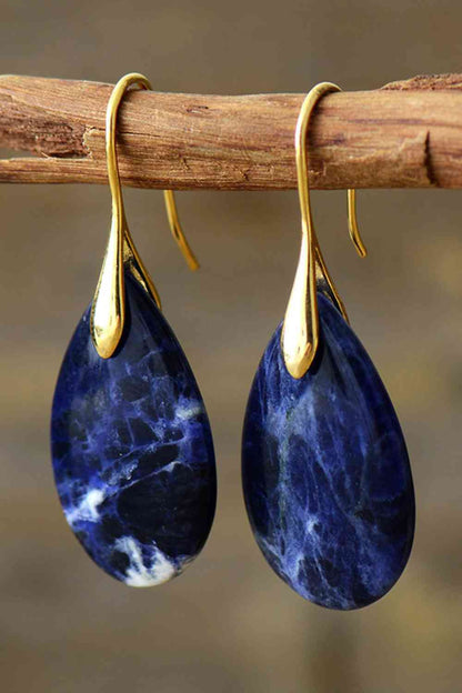 Natural Stone Teardrop Earrings