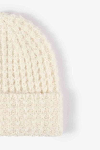 Waffle-Knit Cuff Beanie