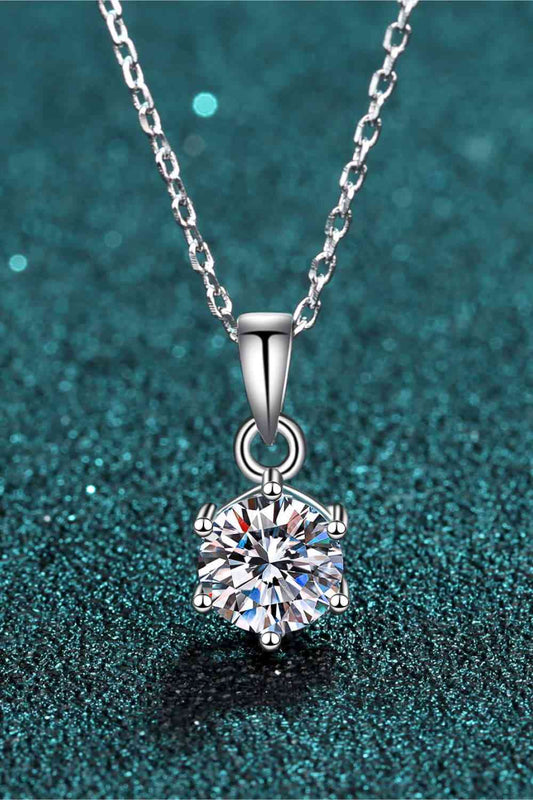 1 Carat Moissanite 925 Sterling Silver Necklace